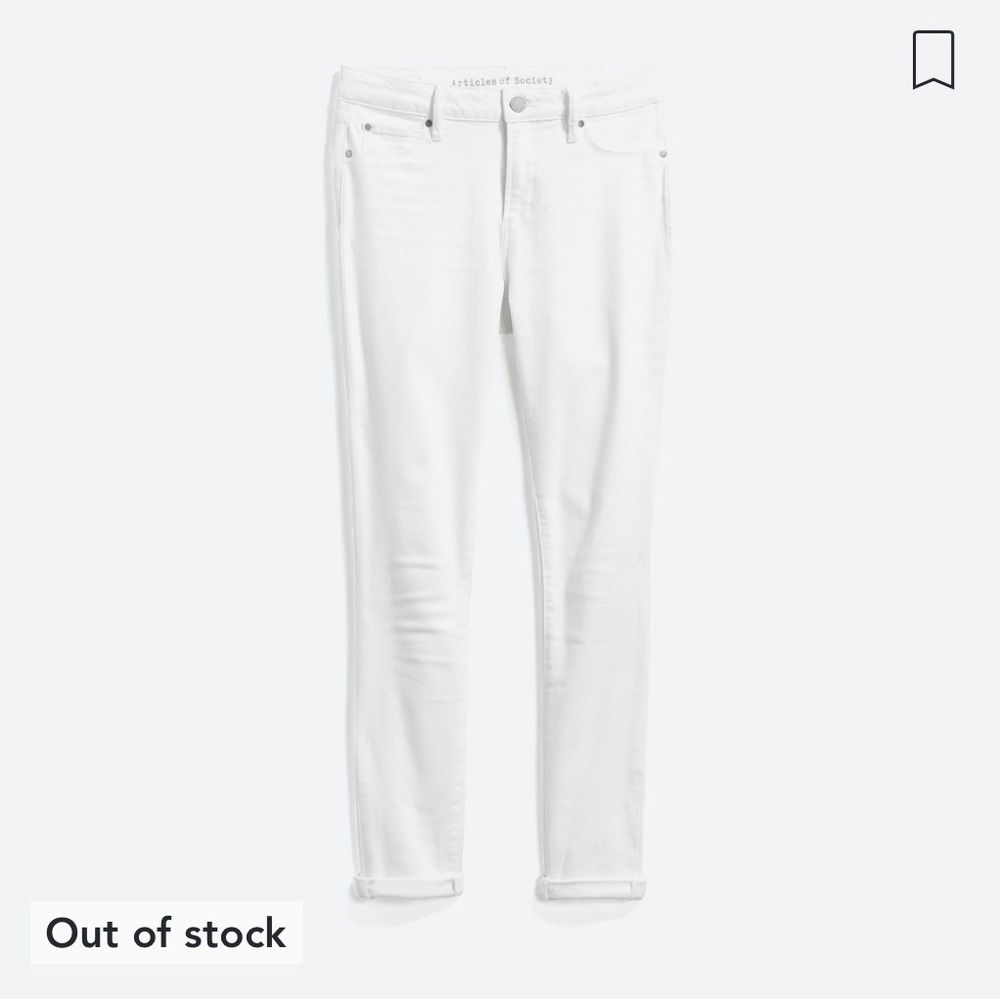 Articles of Society White Whitney Cuffed Skinny Jeans